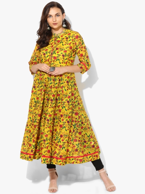 

Sangria Women Yellow & Red Printed Anarkali Kurta