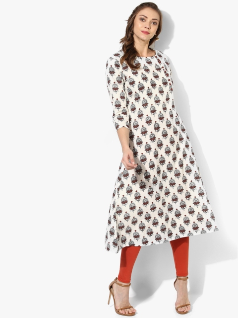 

Sangria Women White Printed A-Line Kurta