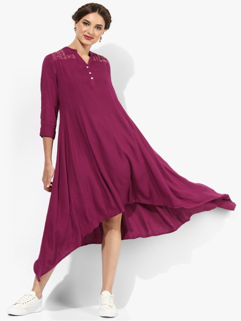 

Sangria Women Magenta Solid Maxi Dress