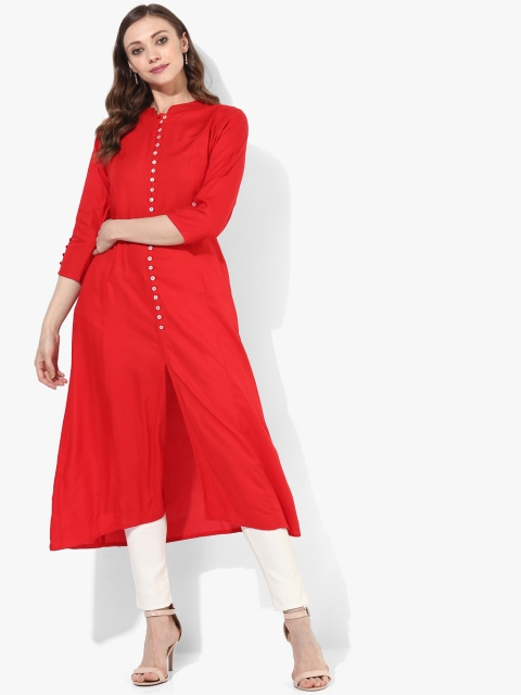 

Sangria Women Red Solid A-Line Kurta