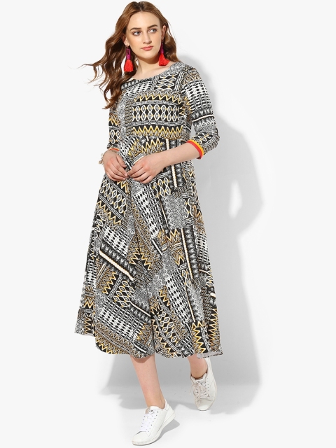 

Sangria Women Black Printed A-Line Kurta