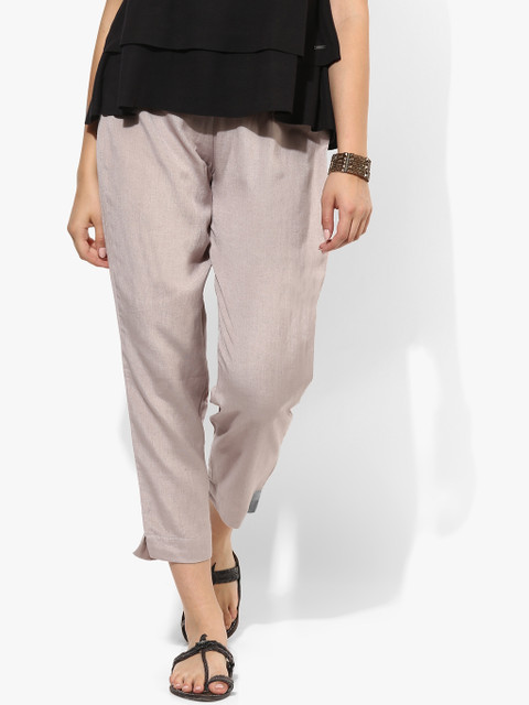 

Sangria Women Beige Regular Fit Solid Regular Trousers
