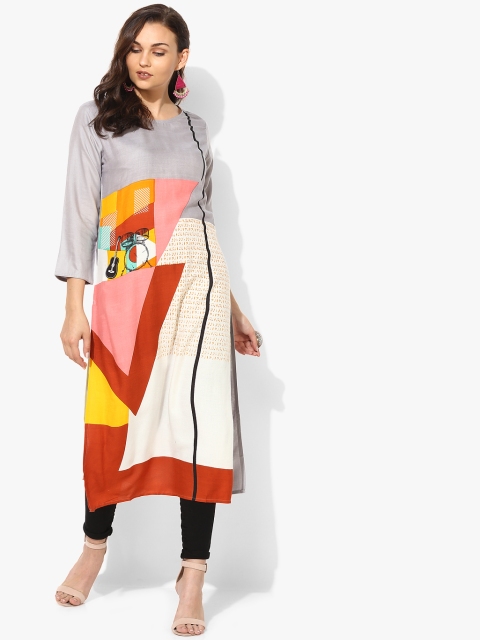 

Sangria Women Multicoloured Printed Straight Kurta, Multi
