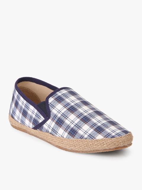 

Carlton London Men Blue & White Checked Espadrille