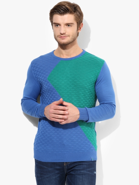 

Blue Striper Round Neck Sweater