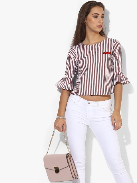 

White Striped Crop Top