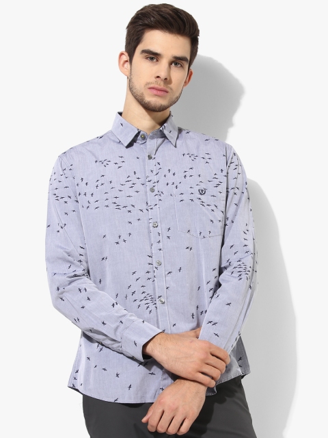 

Van Heusen Sport Men Grey Slim Fit Self-Design Shirt