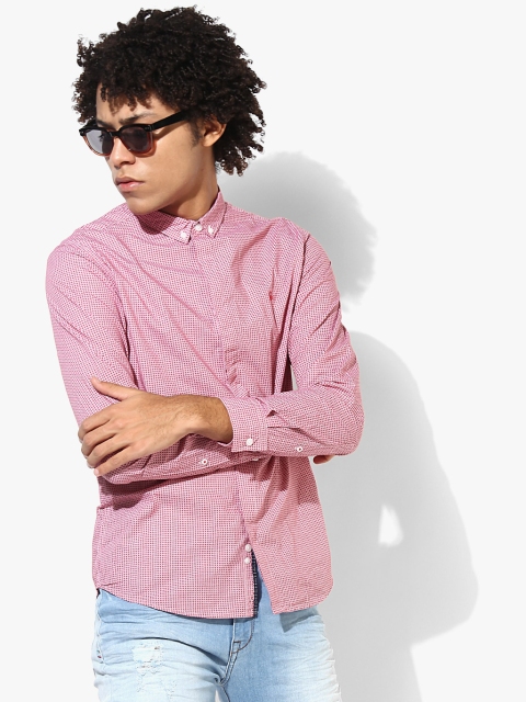 

United Colors of Benetton Men Pink Slim Fit Printed Casual Shirt