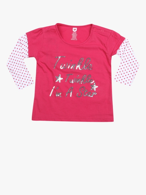 

612 league Girls Pink Sequinned Top, Fuchsia