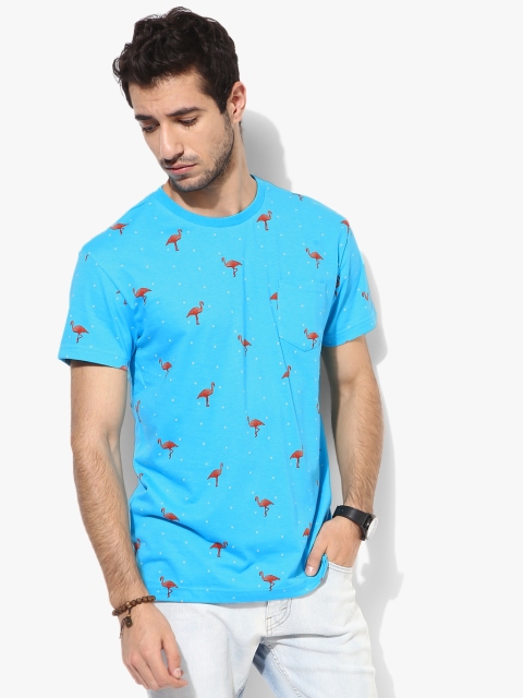 

Aeropostale Men Blue Printed Round Neck T-shirt