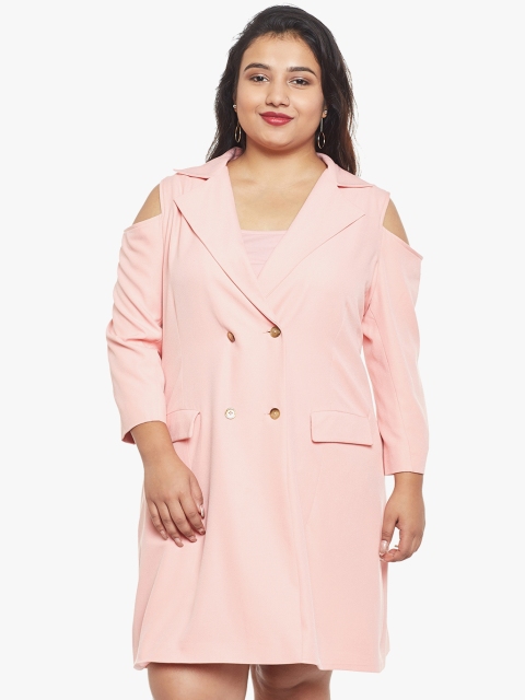 

NuBella Plus Size Peach Solid Winter Jacket