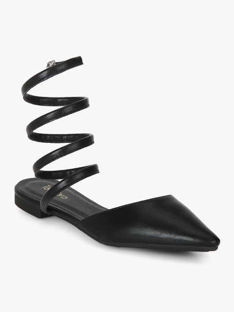 

Tao Paris Women Black Flats With Spiral Strap