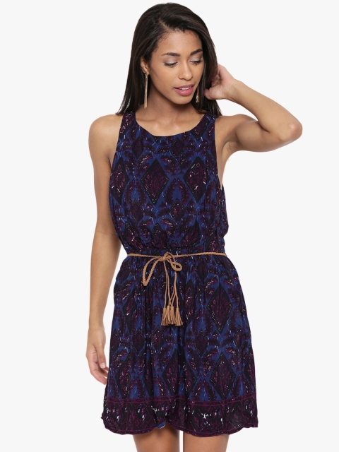 

Blue Printed Shift Dress