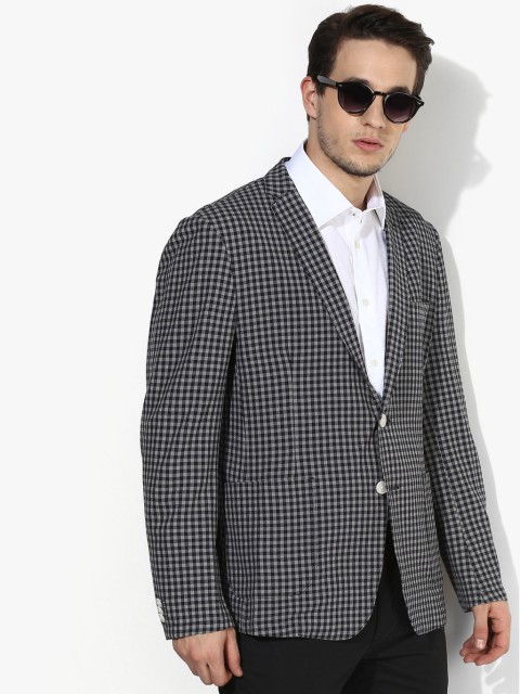 

Navy Blue Checked Blazer