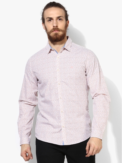 

White Printed Regular Fit Casual Shirt