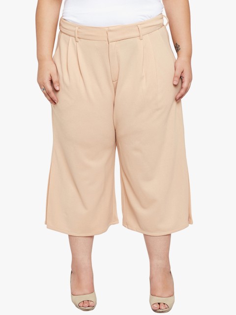 

NuBella Plus Size Beige Solid Regular Fit Culottes