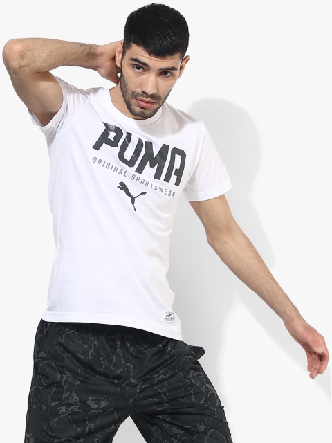 

Puma Men White Printed Slim Fit T-shirt