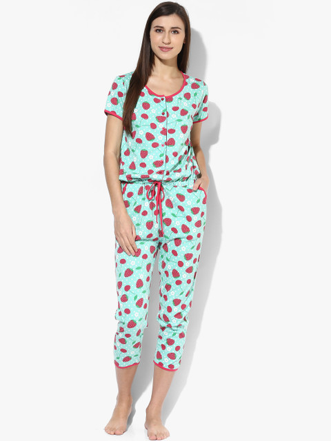 

Aqua Blue Printed Jumpsuit