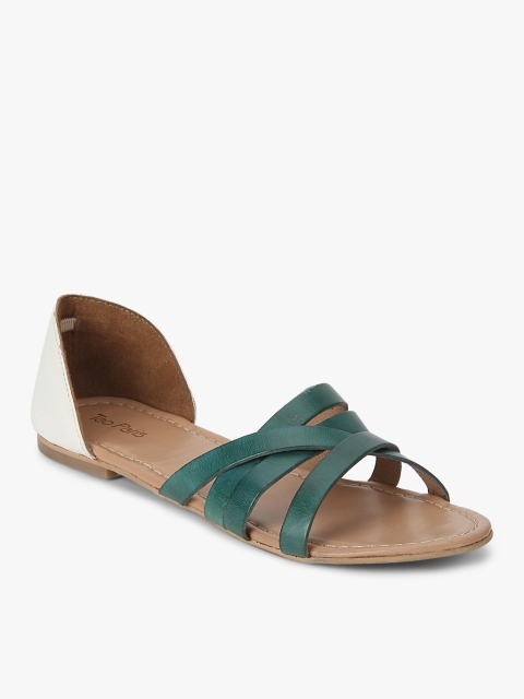 

Tao Paris Women Teal Green Leather Flats