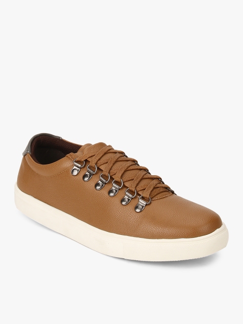 

Carlton London Men Tan Textured Sneakers