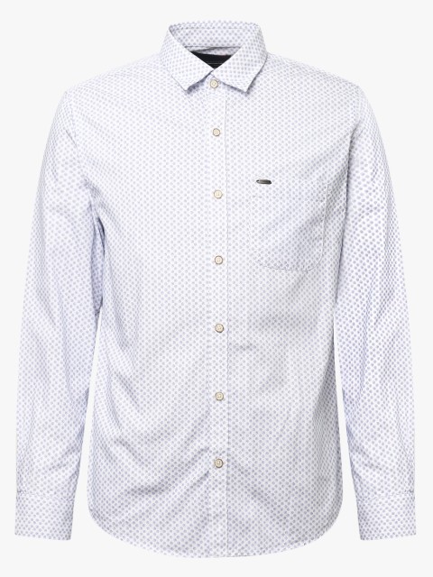 

Peter England Casuals Men White Slim Fit Printed Casual Shirt
