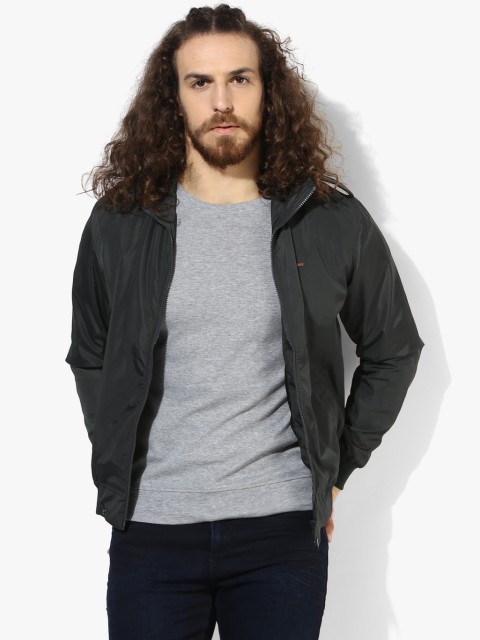 

Dark Grey Solid Casual Jacket