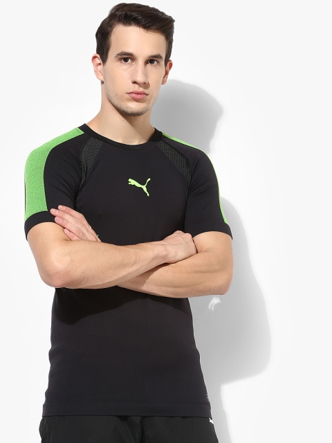 

Puma Men Black Printed Round Neck T-shirt