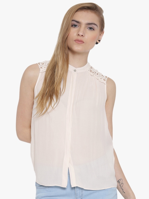 

FOREVER 21 Women Cream-Coloured Casual Shirt, Off white
