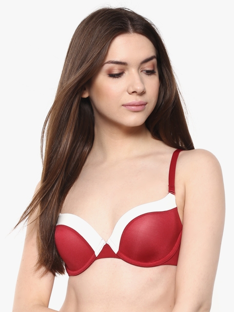 

Triumph Maroon Beauty-Full 165 Wired Padded Spacer Full Coverage Big-Cup Bra