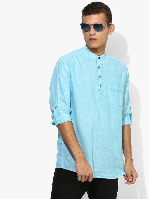 

Aqua Blue Textured Kurta