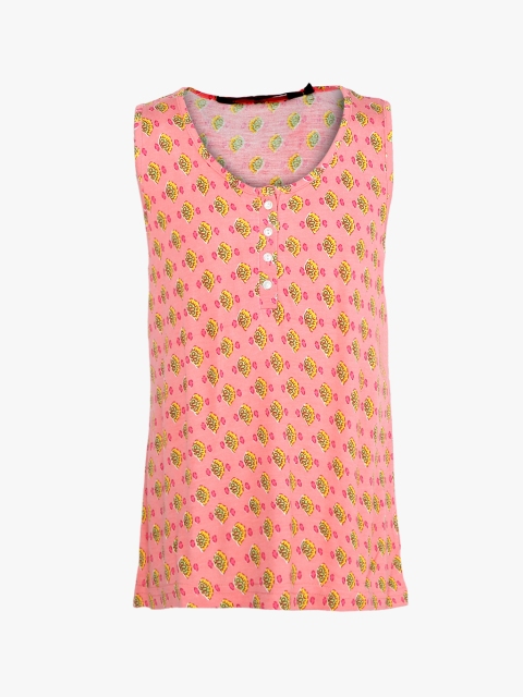 

Round Neck Sleeveless Top, Peach