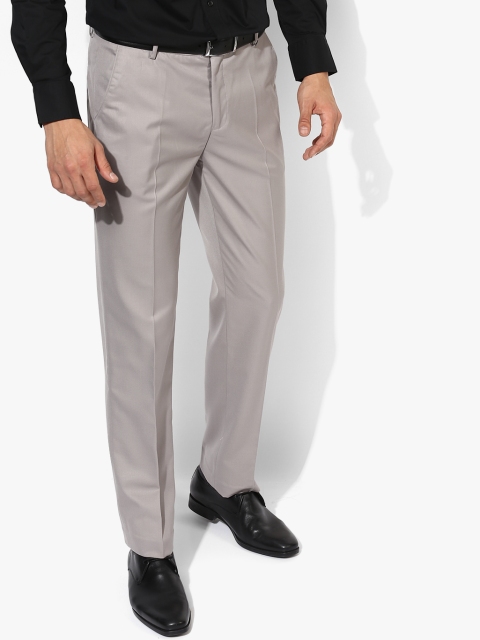 

Grey Solid Slim Fit Formal Trouser