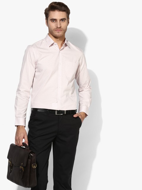 

Pink Printed Slim Fit Formal Shirt