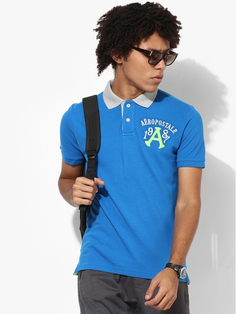 

Blue Graphic Regular Fit Polo T-Shirt
