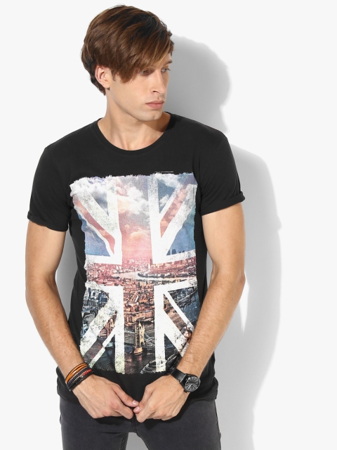 

Black Graphic Regular Fit Round Neck T-Shirt