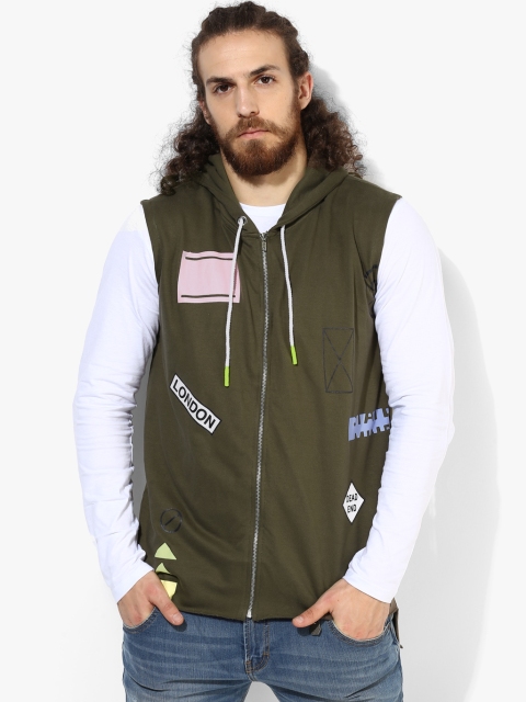 

Olive Printed Hoodie