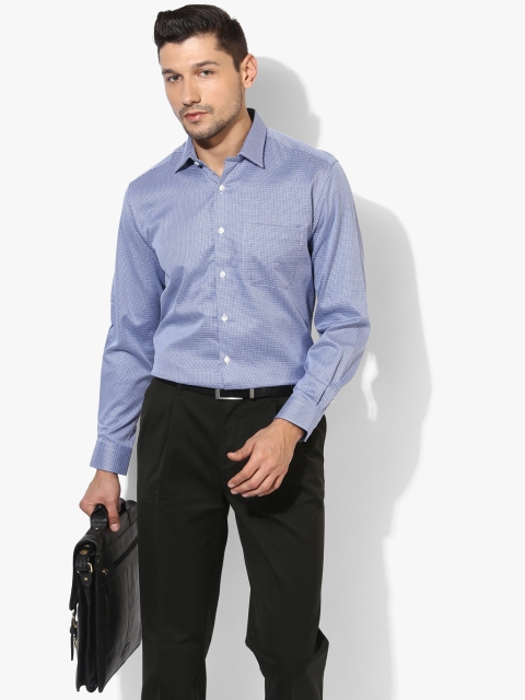 

Blue Textured Slim Fit Formal Shirt