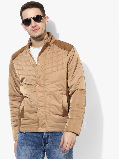 

Khaki Solid Quilted Jacket