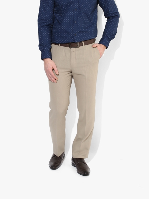 

Beige Solid Slim Fit Formal Trouser