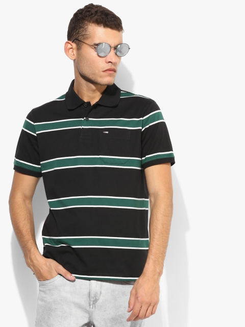 

Black Striped Regular Fit Polo T-Shirt
