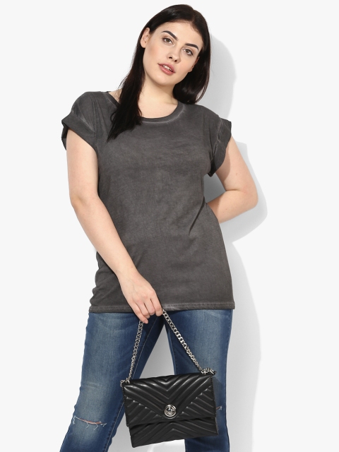 

Dark Grey Solid T Shirt