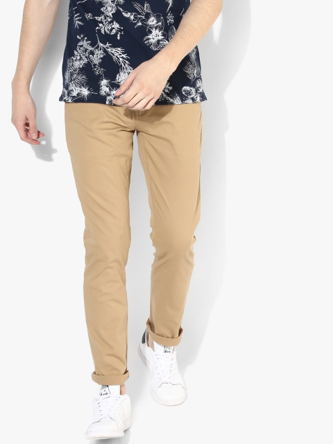 

Khaki Solid Slim Fit Chinos