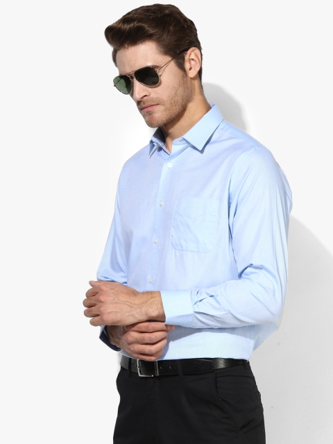 

Light Blue Textured Regular Fit Formal Shirt