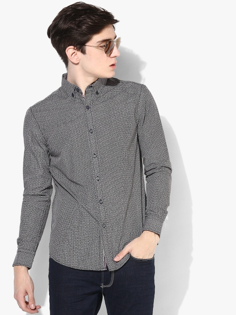 

Grey Printed Slim Fit Casual Shirt