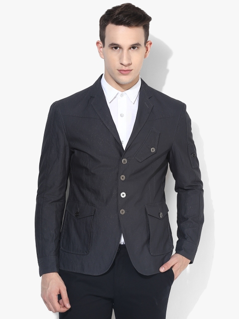

Dark Grey Solid Slim Fit Blazer