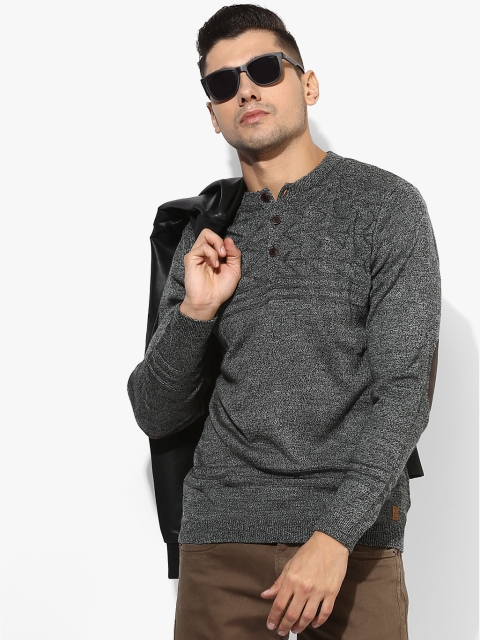 

Grey Textured Regular Fit Sweater