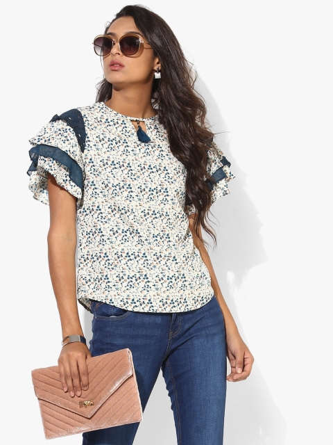 

Beige Printed Blouse