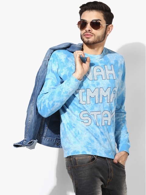 

Blue Printed Sweatshirt
