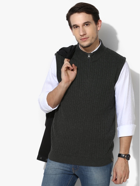 

Peter England Dark Grey Solid High Neck Sweater