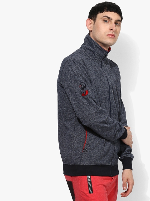 

Navy Blue Textured Sweat Jacket